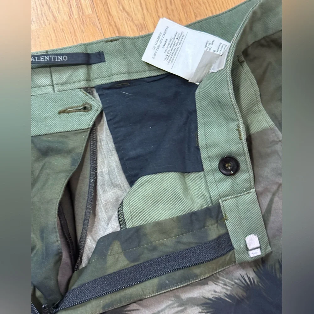 Valentino Black and Green Cargo Pants